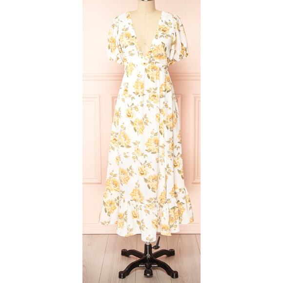 Mahelie One & Only Floral Lace-Up Back Midi Maxi Dress Small πΌπ€ - Picture 3 of 7